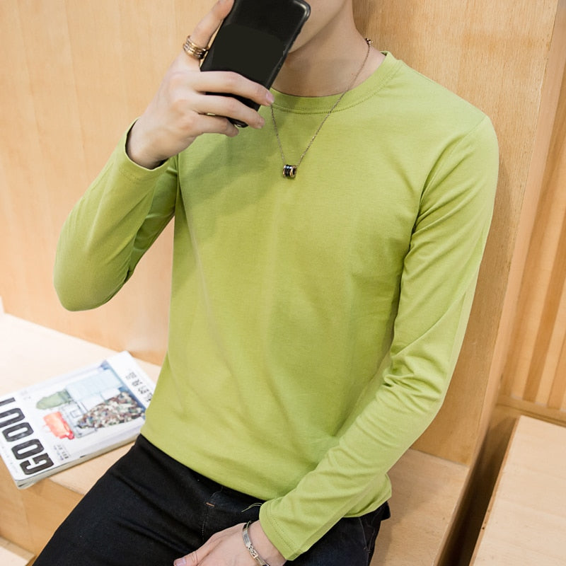 Men Linen t shirts Long Sleeve Tops tshirt Linen