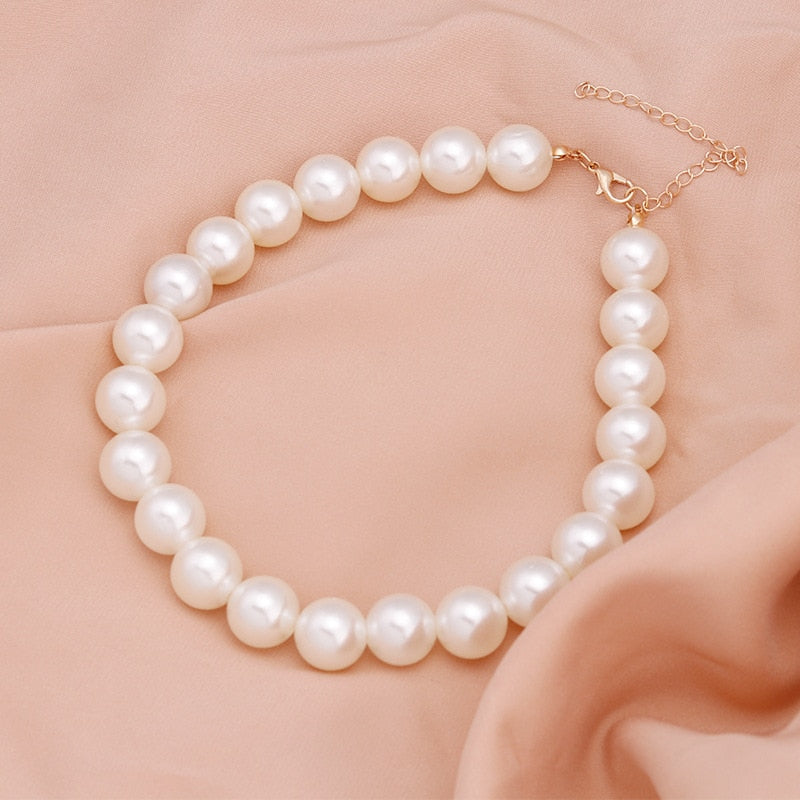 Pearl Beads Choker Clavicle Chain Necklace