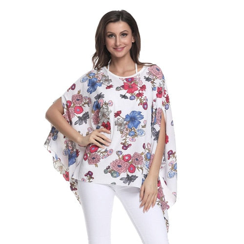 Women Blouses Chiffon Blouse Shirt Batwing Sleeve