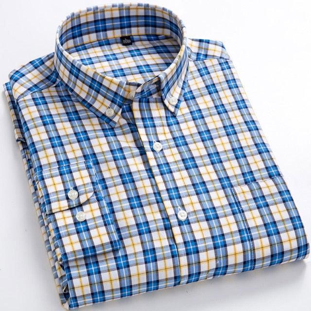 Men Standard-Fit Long-Sleeve Shirt Button-down Collar Comfortable Shirt