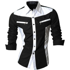 Men Casual Dress Shirts Fashion Stylish Long Sleeve