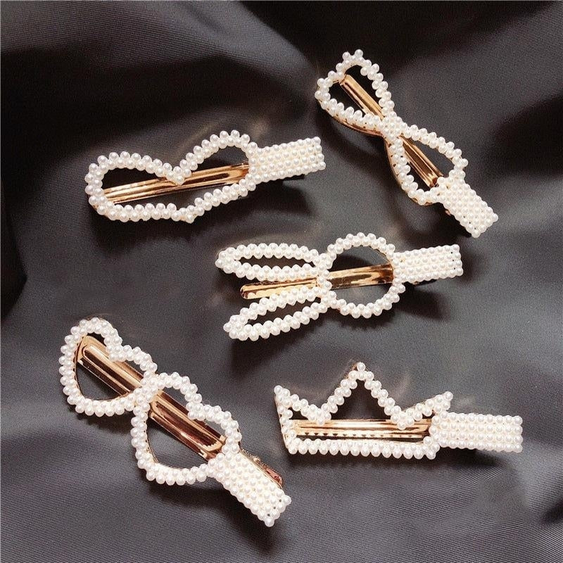 Simulated Pearl Hair Clips For Women