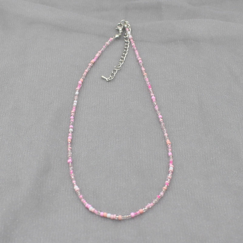 Simple Seed Beads Strand Choker Necklace