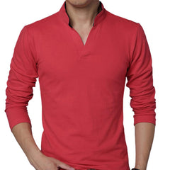 Men's T-Shirt Long Sleeve V-Neck Slim Fit Pullover T-Shirt Long Sleeve