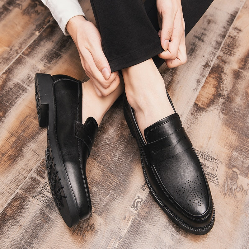 Men Dress Shoes Formal Shoes Flats Oxfords Slip on Fashion Loafers