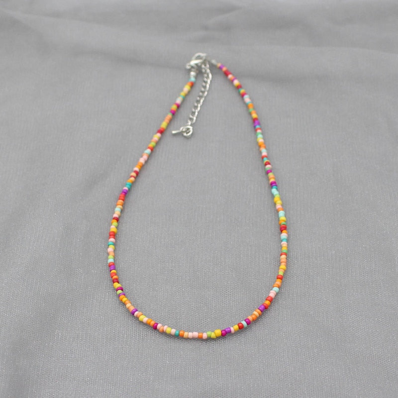 Simple Seed Beads Strand Choker Necklace