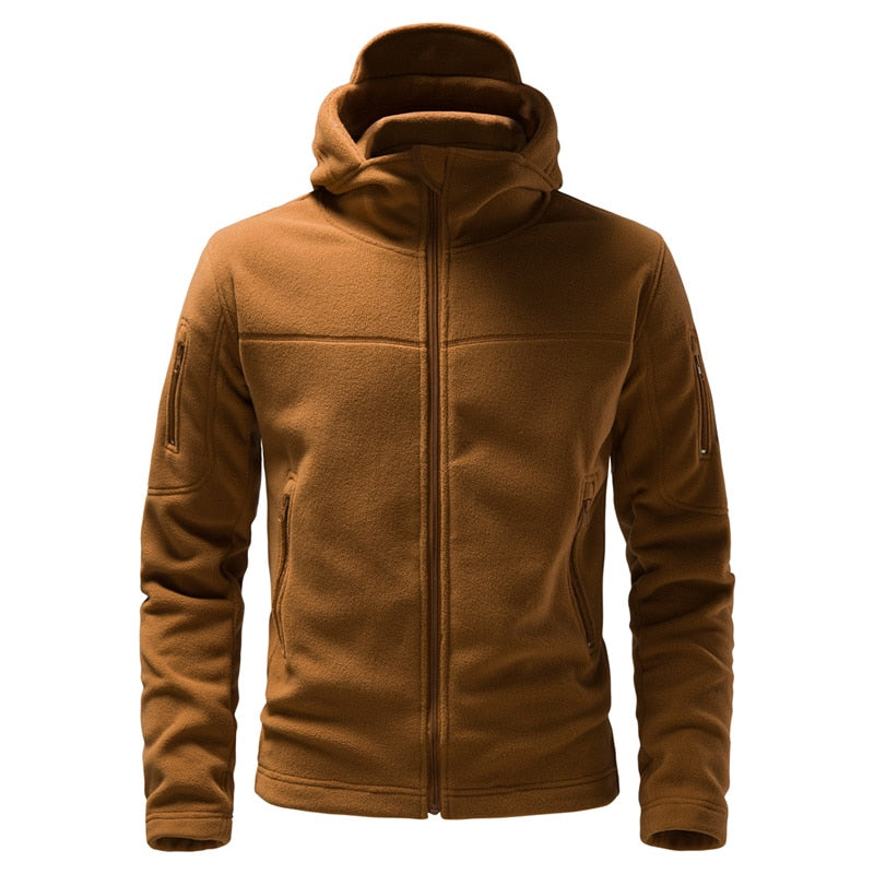 Men Pure Color Windproof Jacket Hooded Casual Jacket Outdoor Wear