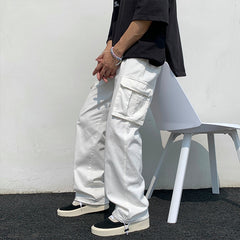 Casual Pants Loose Straight Wide Leg Pants Men Hip-hop Pocket Cargo Pants Trousers