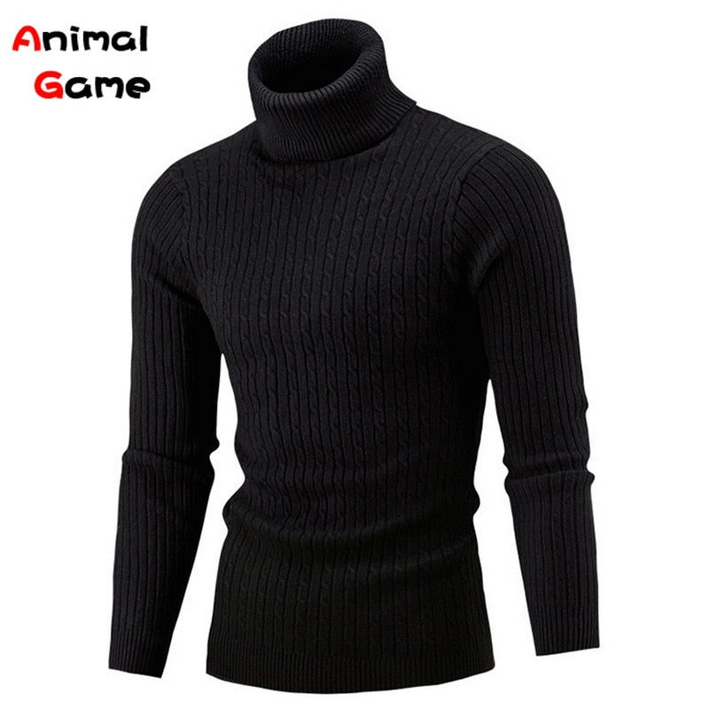 Turtleneck Sweater Men Rollneck Warm Knitted Keep Warm Jumper Woolen