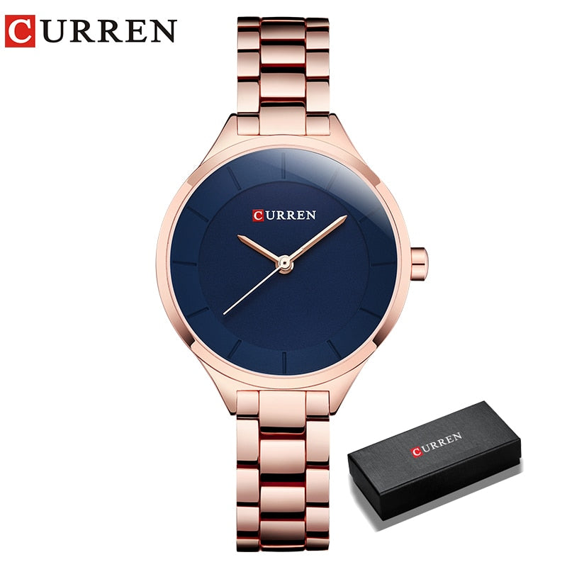 Fashion Ladies Stainless Steel Band Quartz Female Wrist Watch