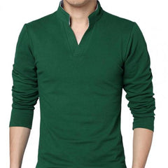 Men's T-Shirt Long Sleeve V-Neck Slim Fit Pullover T-Shirt Long Sleeve