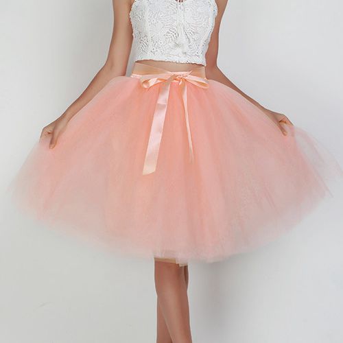 6Layers 65cm Fashion Tulle Skirt Pleated Tutu Skirts