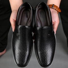 Men Loafers Shoes Hollow Breathable Casual Shoes Slip on Formal Dress Shoes