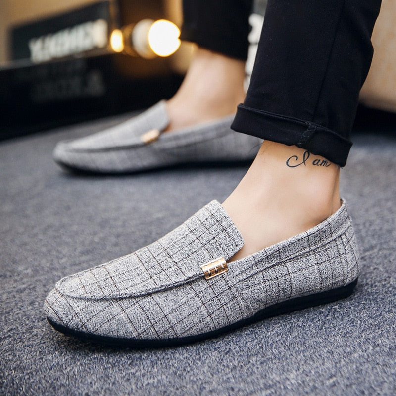 Men Shoes Loafers Breathable Slip-On Casual Shoes Soft Comfortable Non-slip Driving Flats