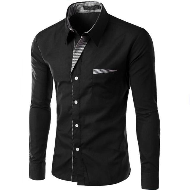 Long Sleeve Shirt Men Slim fit Design Formal Casual Dress Shirt