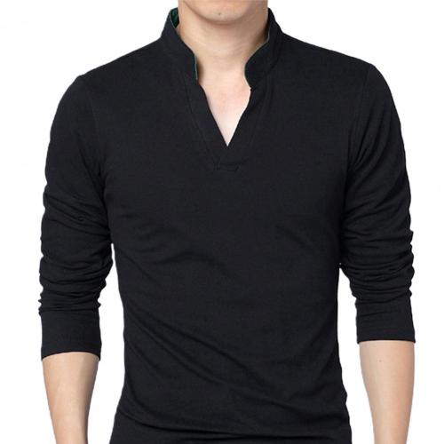 Men's T-Shirt Long Sleeve V-Neck Slim Fit Pullover T-Shirt Long Sleeve