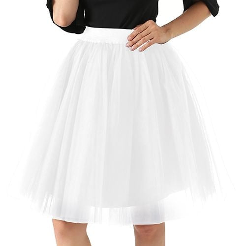 5 Layers Fashion Tulle Skirt Pleated TUTU Skirts Midi Skirt