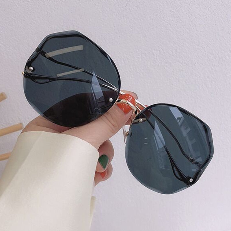 Irregular Round Sunglasses Women Brand Designer Gradient