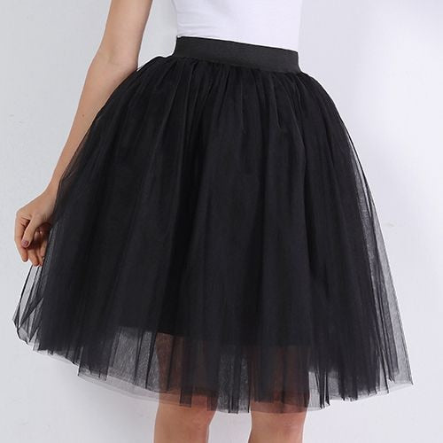 5 Layers Fashion Tulle Skirt Pleated TUTU Skirts Midi Skirt