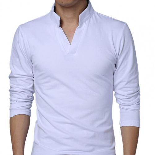 Men's T-Shirt Long Sleeve V-Neck Slim Fit Pullover T-Shirt Long Sleeve