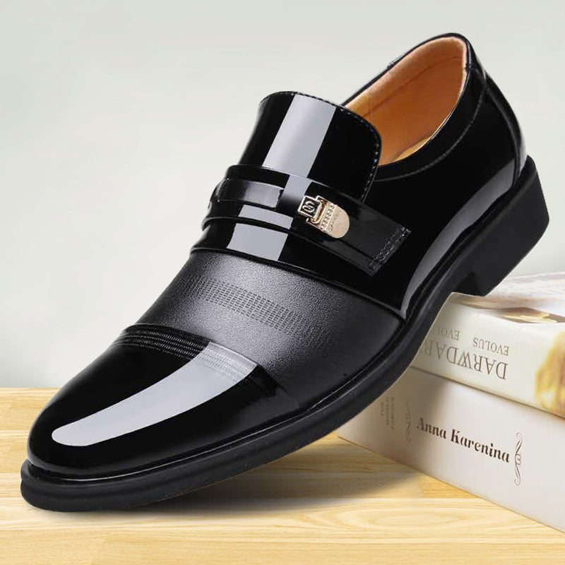 Men Business Dress Loafers Pointed Toe Shoes Oxford Breathable Formal Shoes