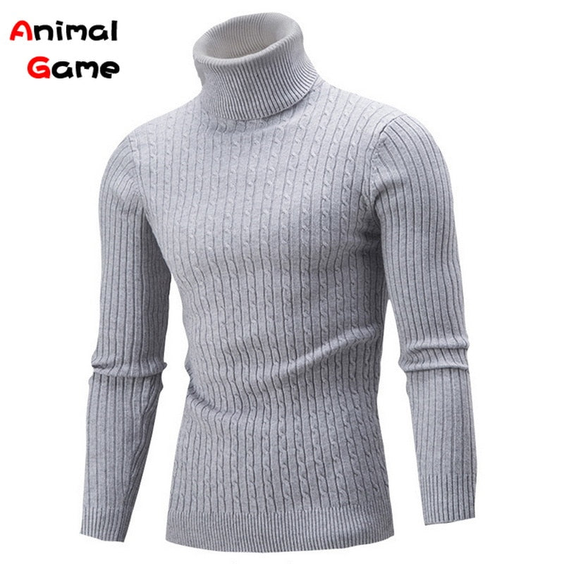 Turtleneck Sweater Men Rollneck Warm Knitted Keep Warm Jumper Woolen