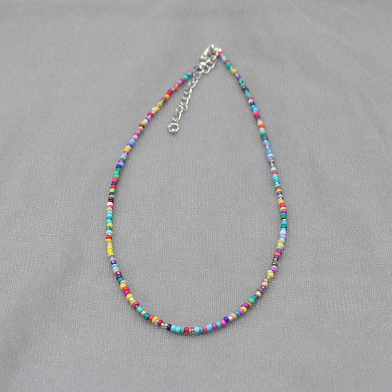 Simple Seed Beads Strand Choker Necklace