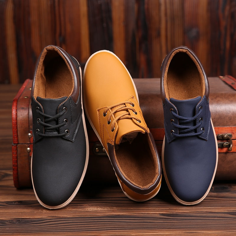 Men Casual Shoes Comfortable Flat Shoes Lace Up Oxfords Shoes