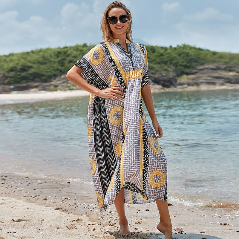 Bohemian Women Summer Beach Dress Swim Wear Cover Up