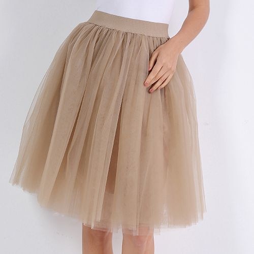 5 Layers Fashion Tulle Skirt Pleated TUTU Skirts Midi Skirt