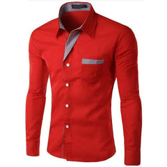 Long Sleeve Shirt Men Slim fit Design Formal Casual Dress Shirt