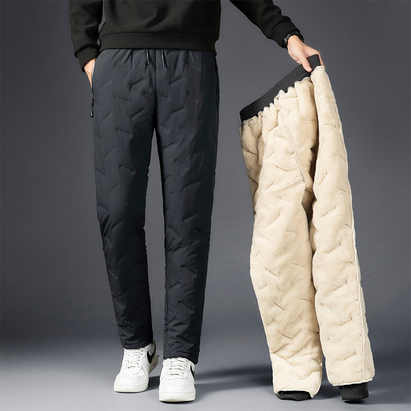 Warm Thicken Joggers Water Proof Casual Pants Men Trousers