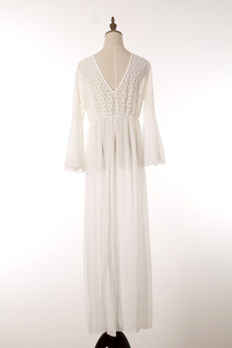 See Through Bikini Cover-up Long White Lace Tunic