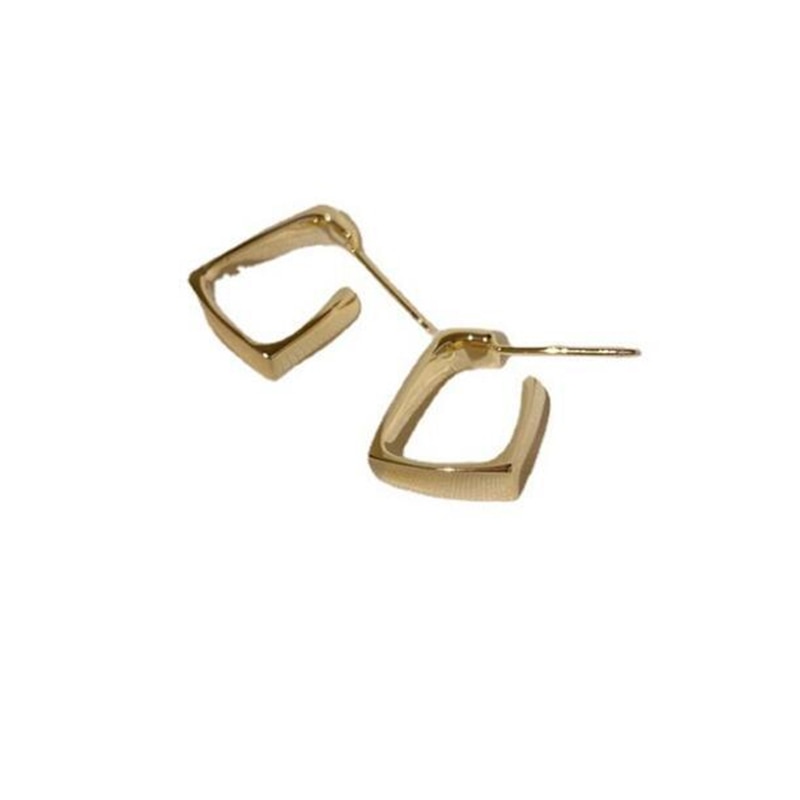 Steel Gold Tone Women Chunky Hoops Earrings