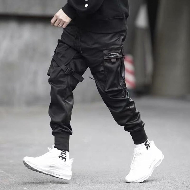 Hip Hop Pants Men Streetwear Punk Trousers Pant Pockets Joggers