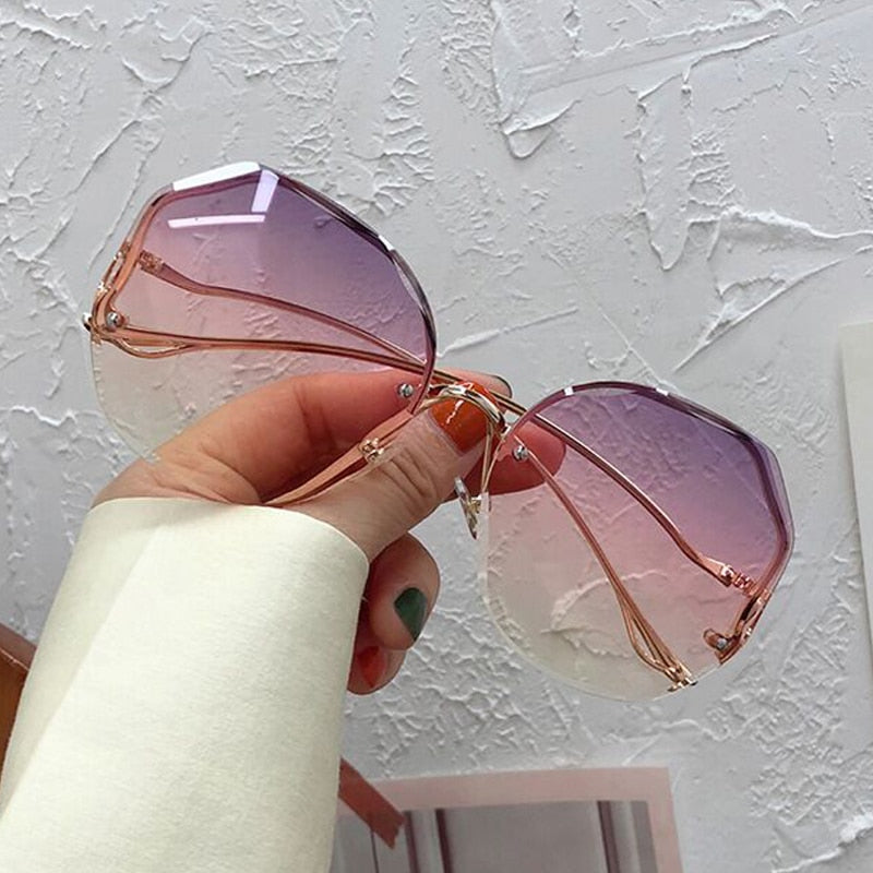 Irregular Round Sunglasses Women Brand Designer Gradient