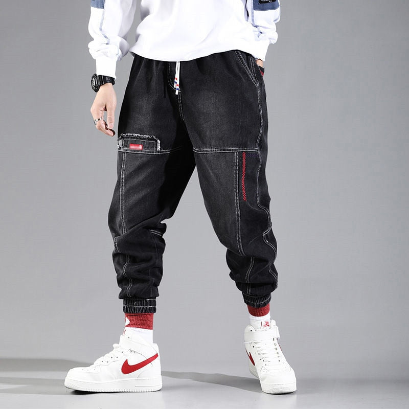 Hip Hop Pants Men's jeans Cargo Pants Elastic Harun pants Joggers Pants