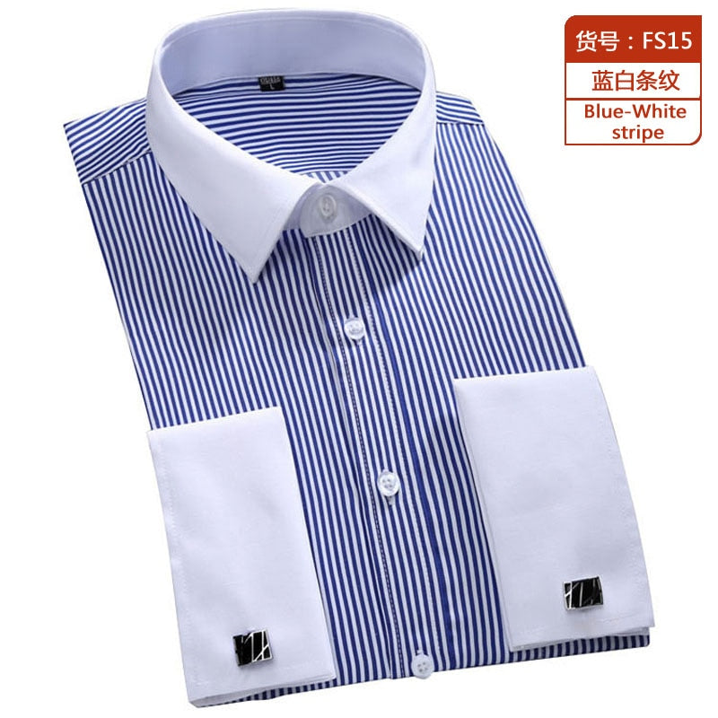 Men Shirt Long Sleeve Formal Business Buttons Shirts Regular Fit Shirt