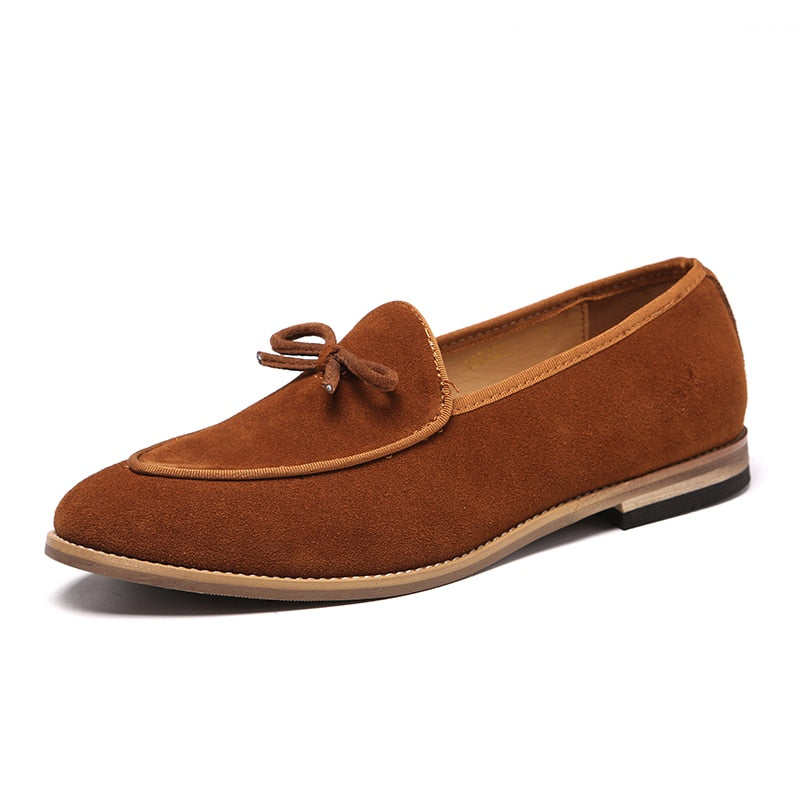 Semi-formal Cow Men Shoes Slip-on Dress Shoes Pointy Flats Loafers