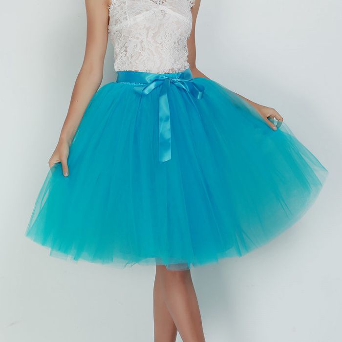 6Layers 65cm Fashion Tulle Skirt Pleated Tutu Skirts