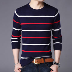 Men Sweater Knitted Pullover Classic Slim Bottoms Casual Fashion Sweaters