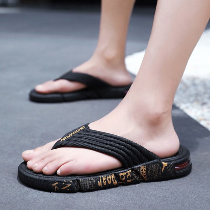 Slippers Men Rubber Sole Soft Flip Flops Beach Casual