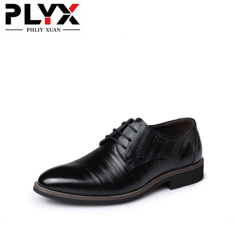 Men Dress Shoes Leather Formal Wedding Oxford Shoes