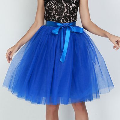 6Layers 65cm Fashion Tulle Skirt Pleated Tutu Skirts