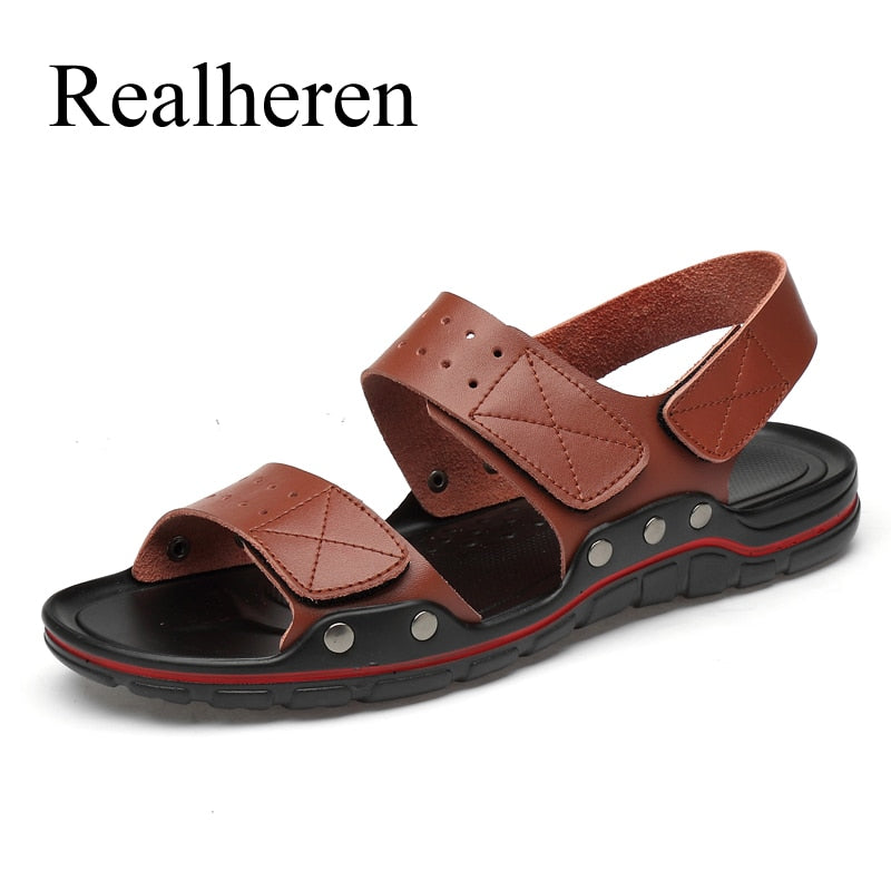 Men Casual Sandals Outdoor Black Walking Soft Luxury Shoes