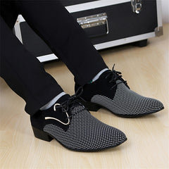 Shoes Men Business Dress Pointy Plaid Shoes Breathable Formal Basic Shoes loafers