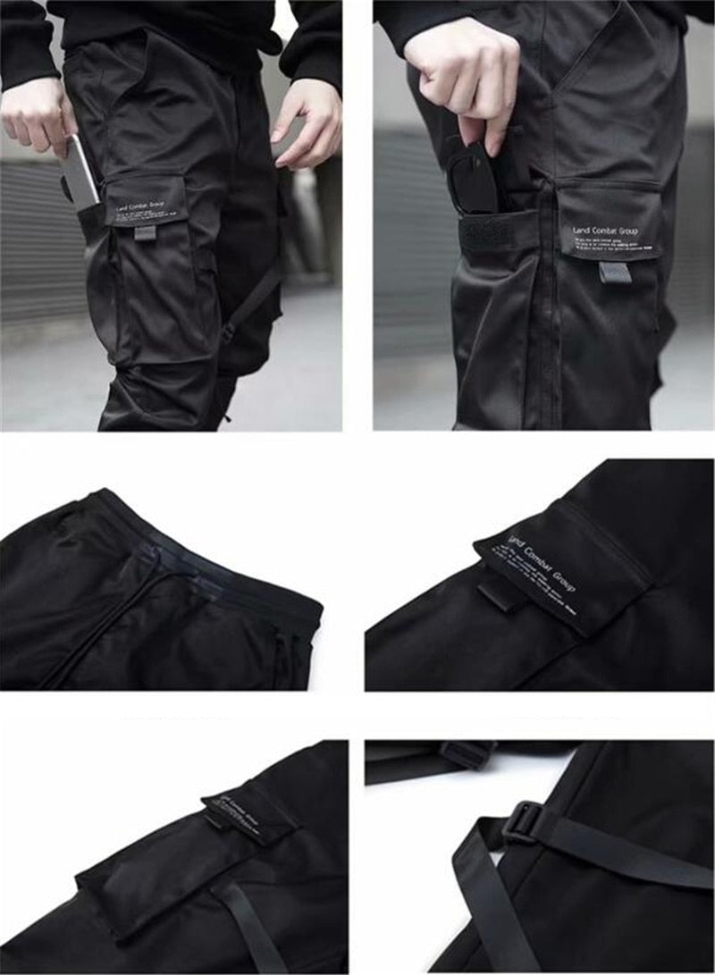 Hip Hop Pants Men Streetwear Punk Trousers Pant Pockets Joggers