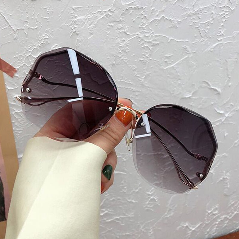 Irregular Round Sunglasses Women Brand Designer Gradient