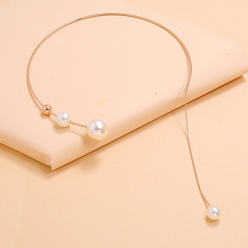 Pearl Choker Necklace  Clavicle Chain Fashion Necklace