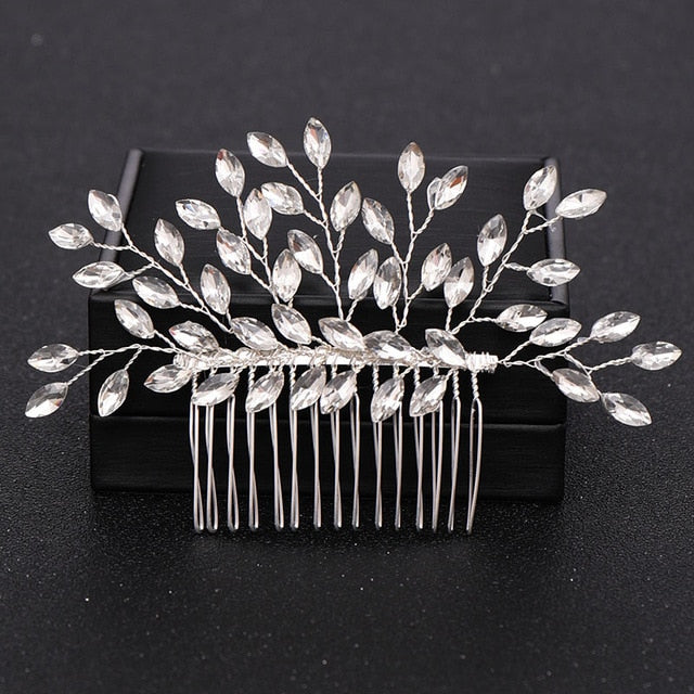 Silver Color Pearl Crystal Wedding Hair Combs Hair Accessories